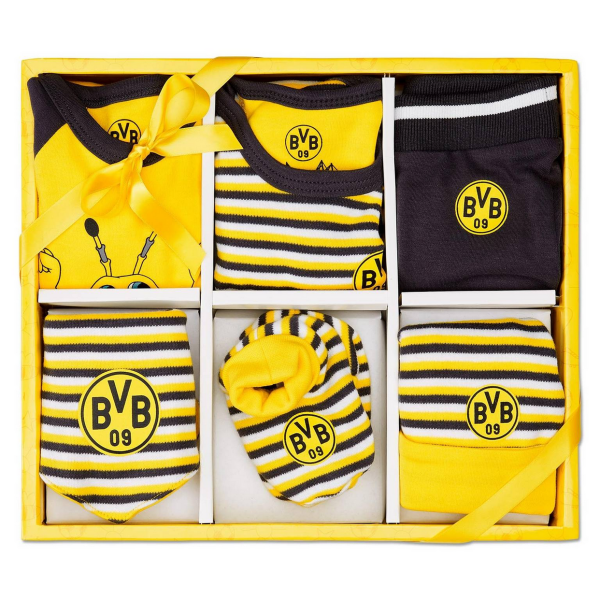 Borussia Dortmund BVB Baby Geschenkbox 6-teilig Gr. 62/68 Baumwolle